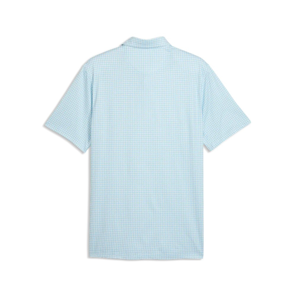 Puma Mens Cloudspun Mono Check Polo - White Glow/Light Blue