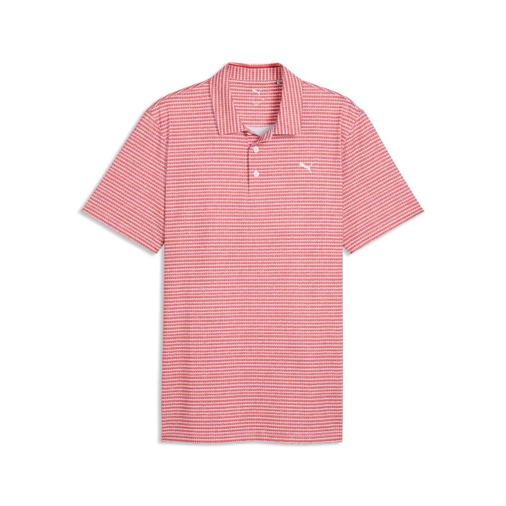 Puma Mens MATTR Stadium Polo - White Glow/Candy Apple