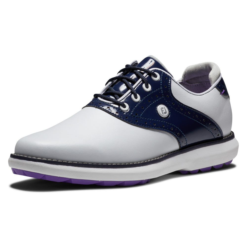 Footjoy Womens FJ Traditions Spikeless Medium - White/Navy/Purple