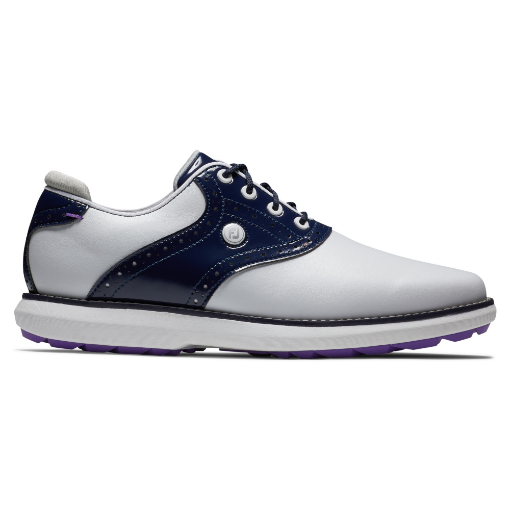 Footjoy Womens FJ Traditions Spikeless Medium - White/Navy/Purple