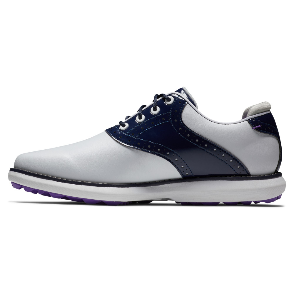Footjoy Womens FJ Traditions Spikeless Medium - White/Navy/Purple