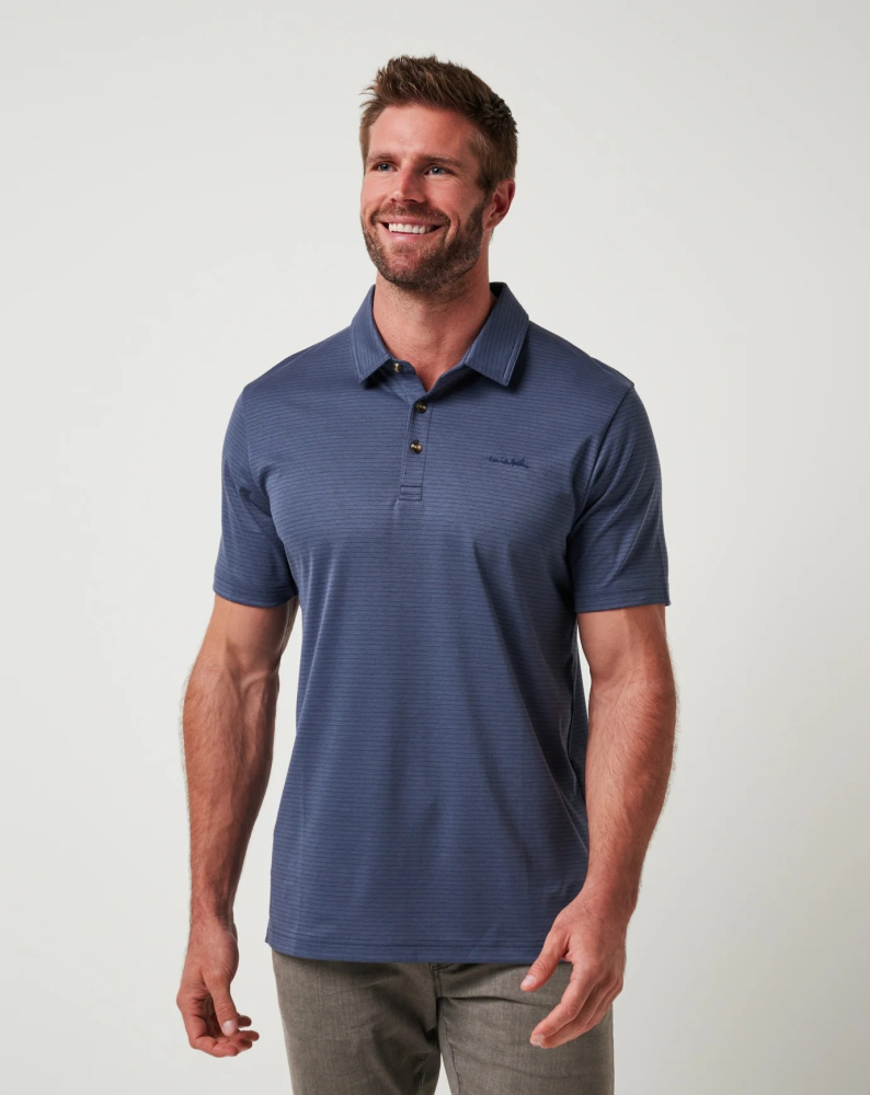Travis Mathew Mens The Zinna 2.0 Polo - Mood Indigo/Vintage Indigo