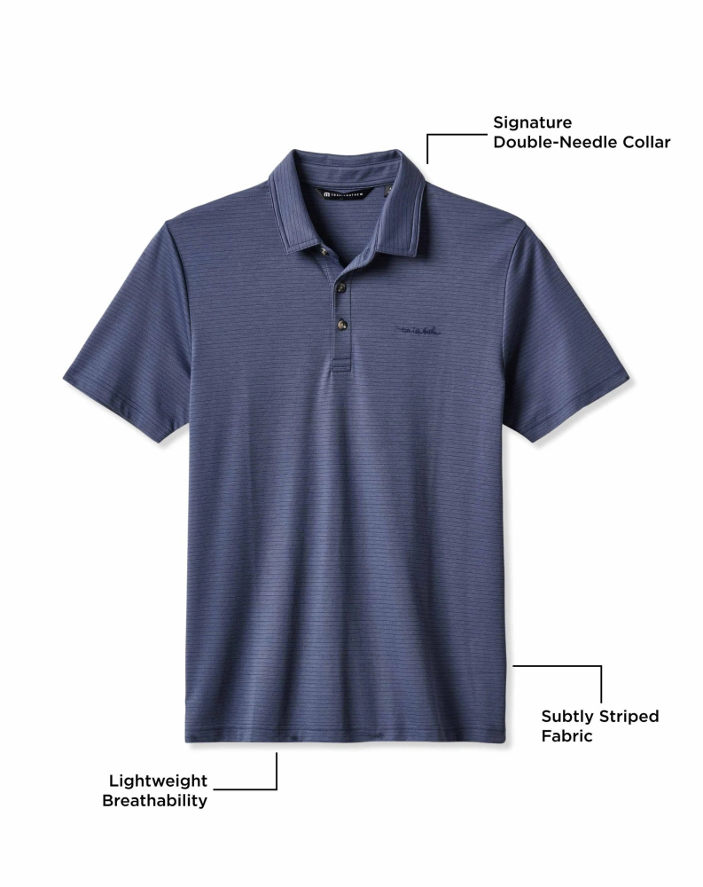 Travis Mathew Mens The Zinna 2.0 Polo - Mood Indigo/Vintage Indigo