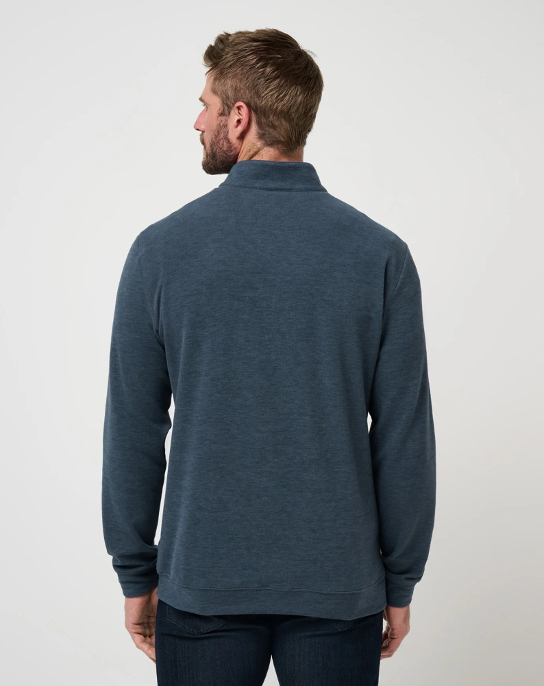 Travis Mathew Mens Cloud Sweater Quarter Zip - Heather Navy