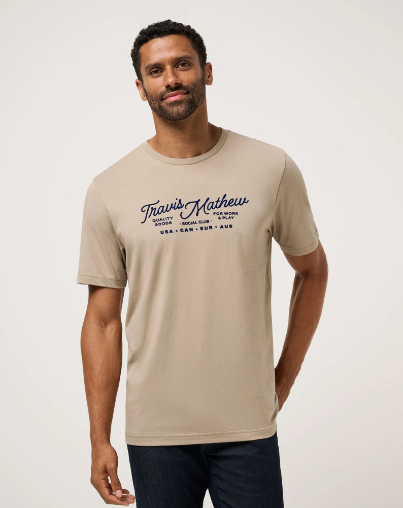 Travis Mathew Mens Gate Crasher Tee - Weathered Teak