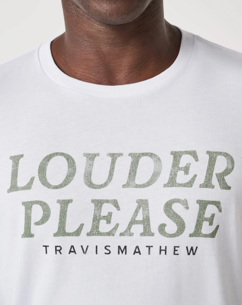 Travis Mathew Mens Louder Please Tee - White