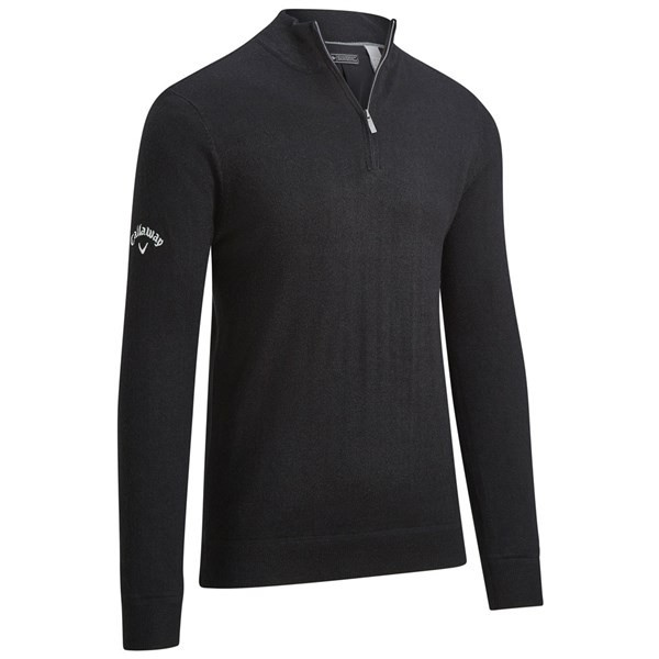 Callaway Mens Windstopper 1/4 Zip Sweater - Black Ink