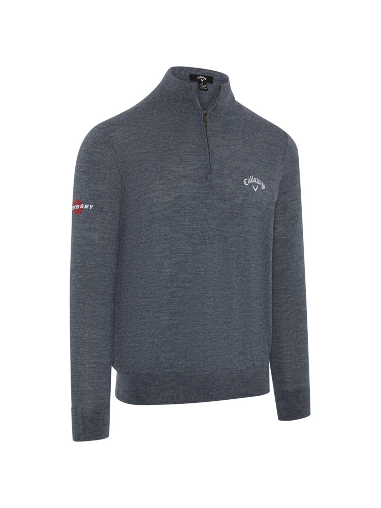 Callaway Mens Blended Merino 1/4-Zip Sweater - Steel Heather