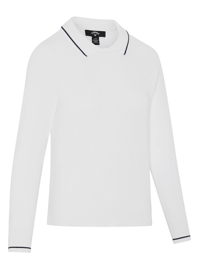 Callaway Womens Collared Pullover Sweater - Brilliant White