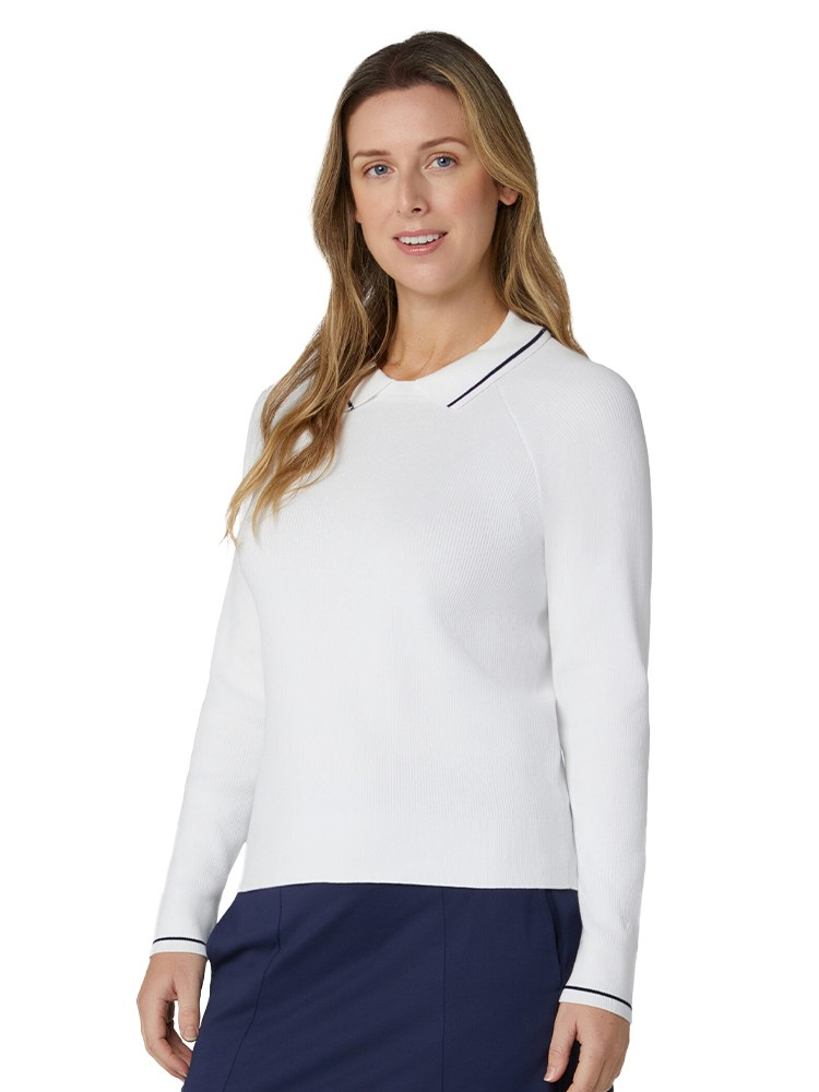 Callaway Womens Collared Pullover Sweater - Brilliant White