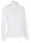 Callaway Womens Thermal LS Fleece Jersey Polo - Brilliant White Callaway Womens Thermal LS Fleece Jersey Polo - Brilliant White