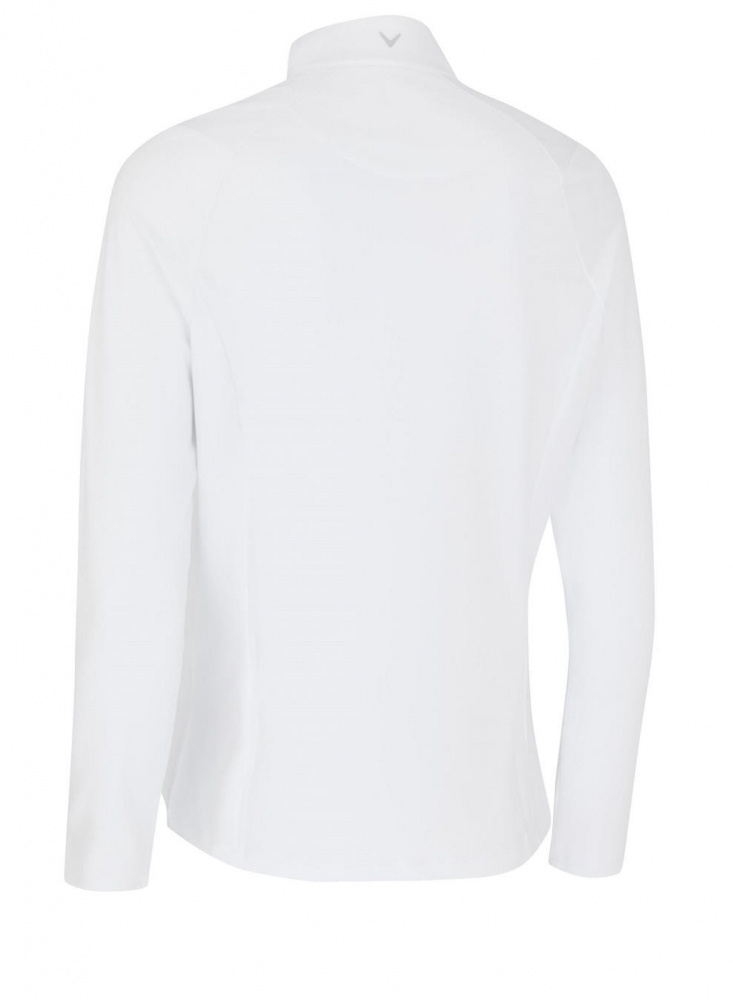 Callaway Womens Thermal LS Fleece Jersey Polo - Brilliant White
