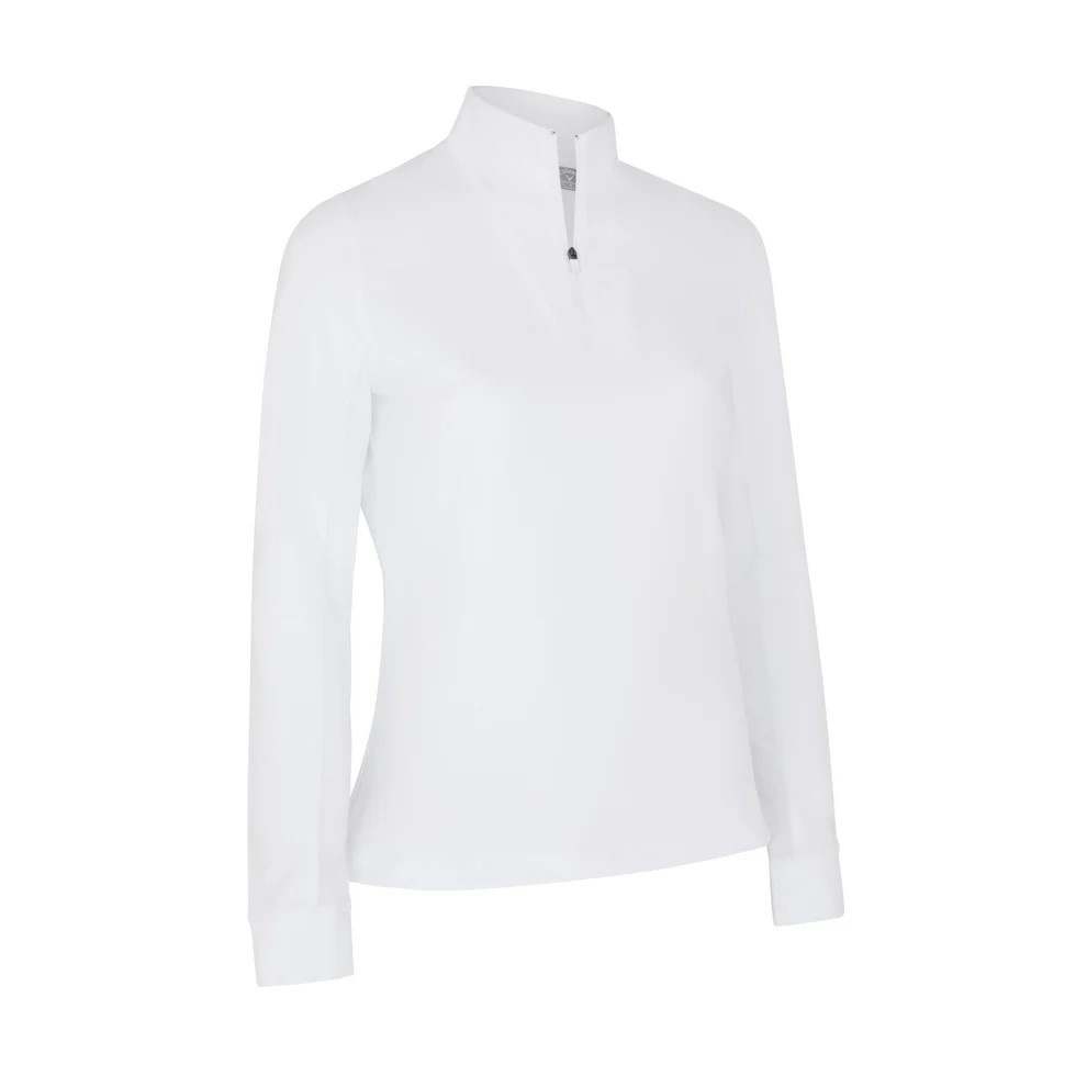Callaway Womens Solid Sun Protection 1/4 Zip Pullover - Brilliant White