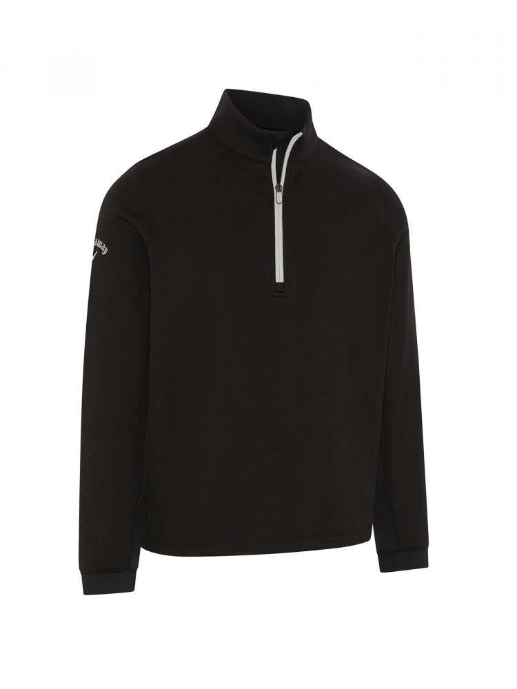 Callaway Mens Eco Hexagon Textured 1/2 Zip Fleece - Caviar