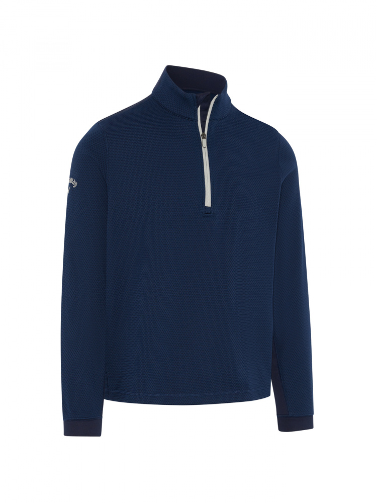 Callaway Mens Eco Hexagon Textured 1/2 Zip Fleece - Peacoat