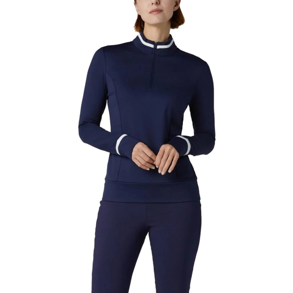 Callaway Womens Thermal LS Colourblock Pullover - Peacoat