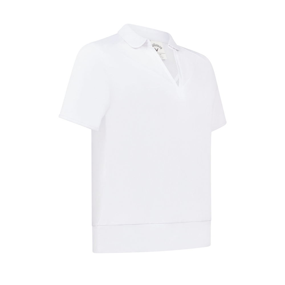 Callaway Womens Waist Length Mesh Detail Polo - Brilliant White