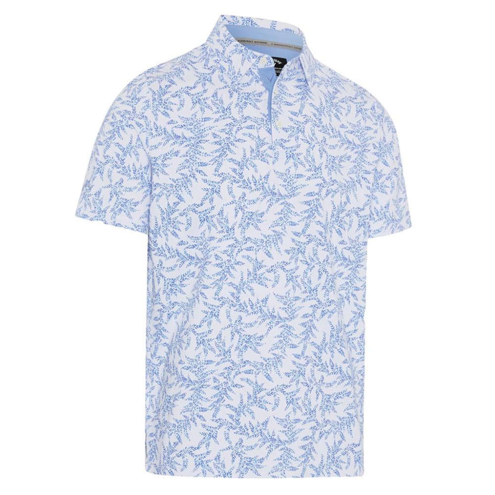 Callaway Mens Chev Botanical Polo Shirt - Vista Blue