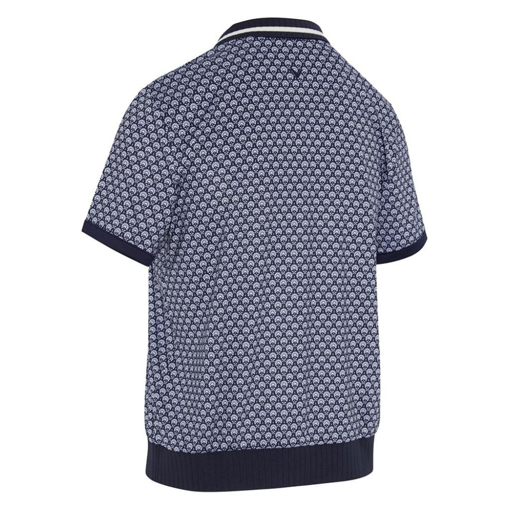 Callaway Womens Scarf Geo Printed Polo - Peacoat