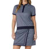 Callaway Womens Scarf Geo Printed Polo - Peacoat Callaway Womens Scarf Geo Printed Polo - Peacoat