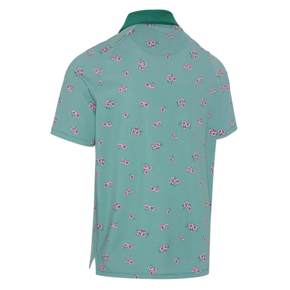 Callaway Mens Azalea Gingham Polo Shirt - Galapaogos Green