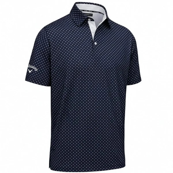 Callaway Mens TM Chev Printed Polo Shirt - Peacoat