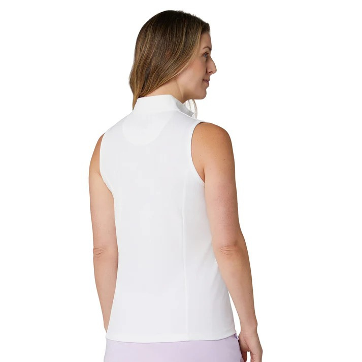 Callaway Womens Sleeveless Rib Play Polo - Brilliant White