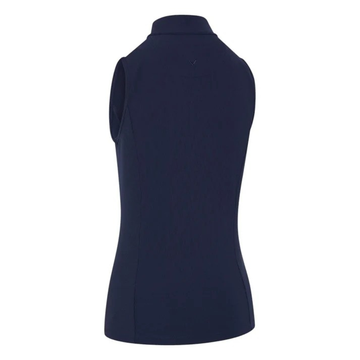 Callaway Womens Sleeveless Rib Play Polo - Peacoat