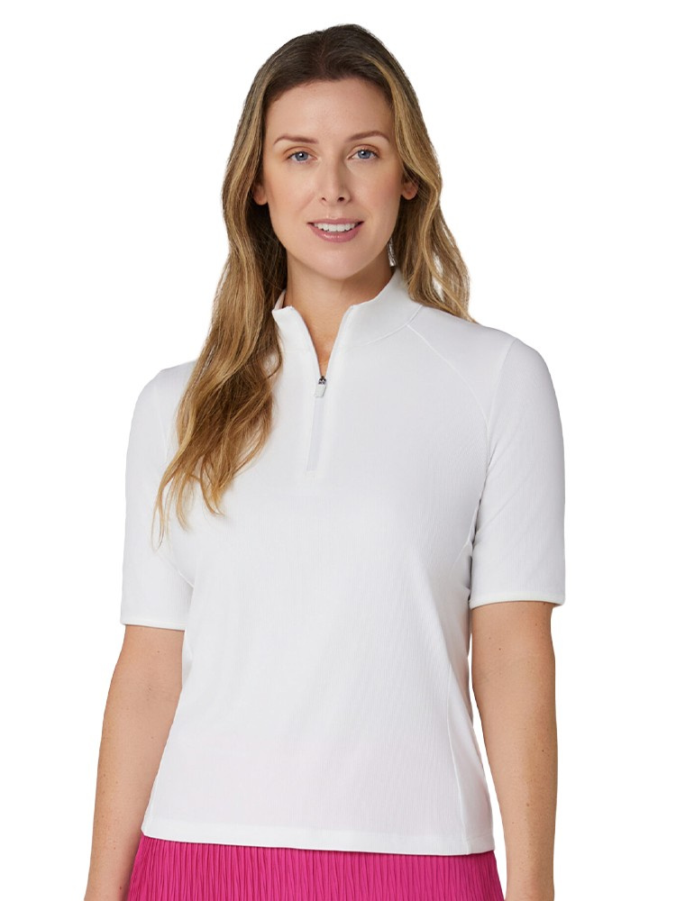 Callaway Womens Rib Play Polo - Brilliant White