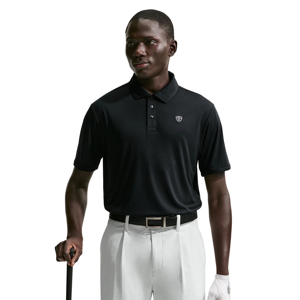 Nike Mens Par 5 Solid Polo Shirt - Black