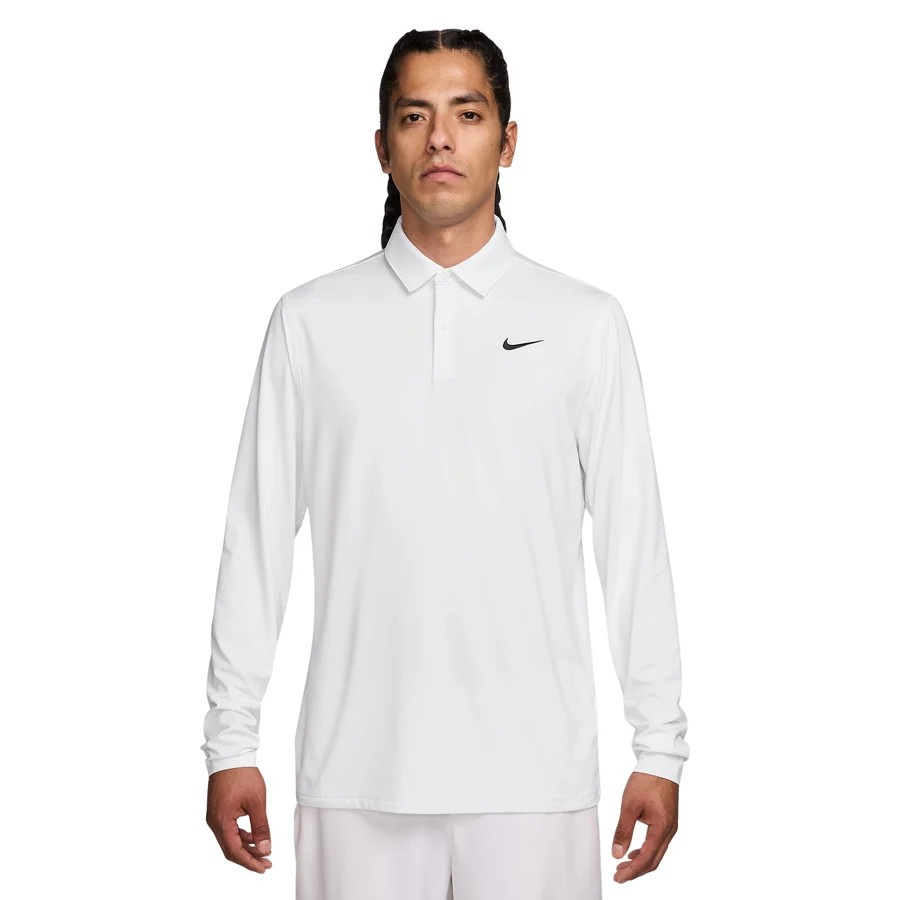Nike Mens Dri-Fit Velocity LS Polo - White