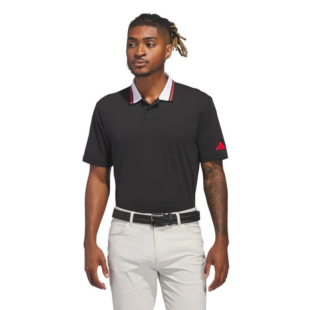 Adidas Mens Beyond The Course Twistknit Polo - Black