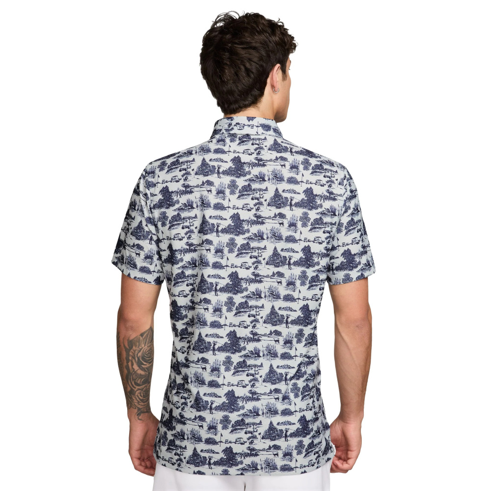 Nike Mens Dri-Fit Tailored Performance Toile Polo Shirt - Photon Dust/Navy