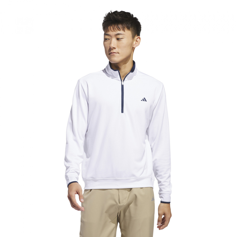Adidas Mens Lightweight 1/4 Zip - White