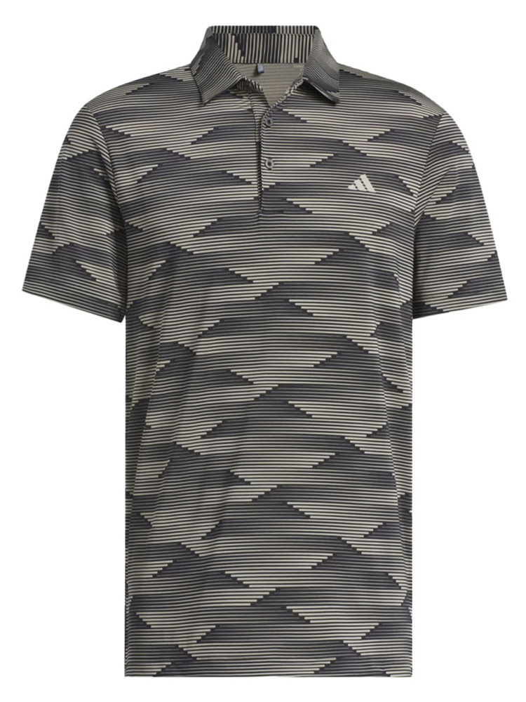 Adidas Mens Ultimate365 Speed Stripe Polo - Black/Putty Beige