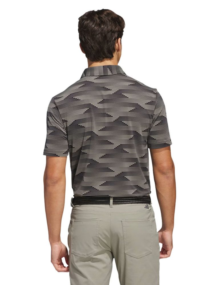 Adidas Mens Ultimate365 Speed Stripe Polo - Black/Putty Beige