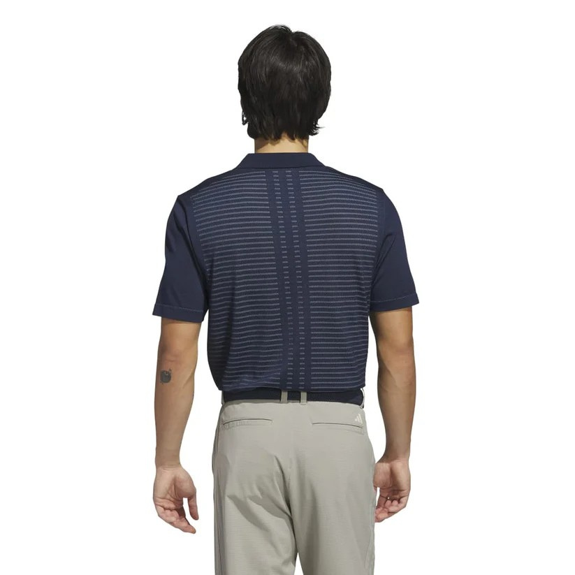 Adidas Mens Ultimate365 Tour Seamless Stripe Polo - Navy