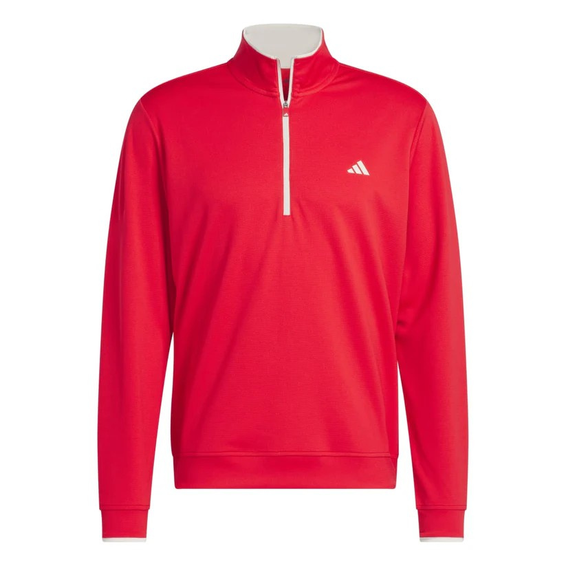 Adidas Mens Lightweight 1/4 Zip - Pure Ruby