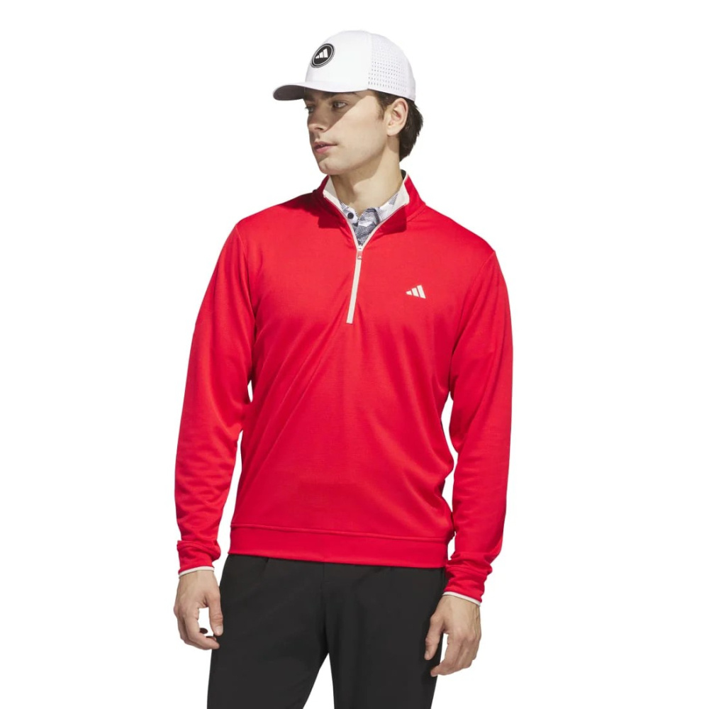 Adidas Mens Lightweight 1/4 Zip - Pure Ruby