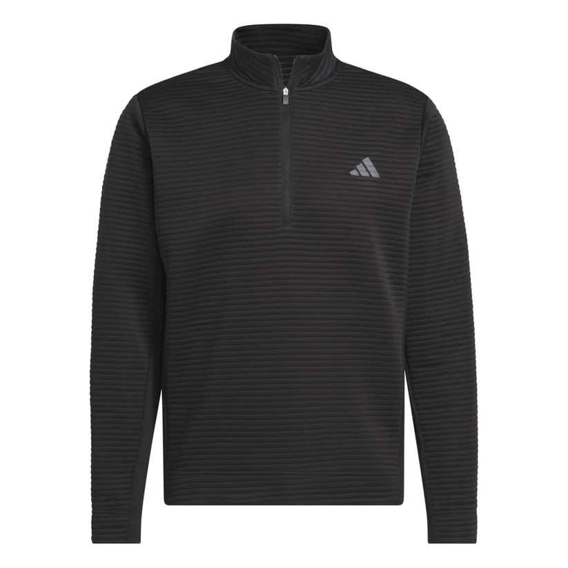 Adidas Mens Ultimate365 DWR Textured 1/4-Zip Sweater - Black