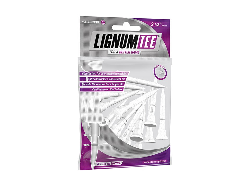 Lignum Tee 53mm White - 16-Pack