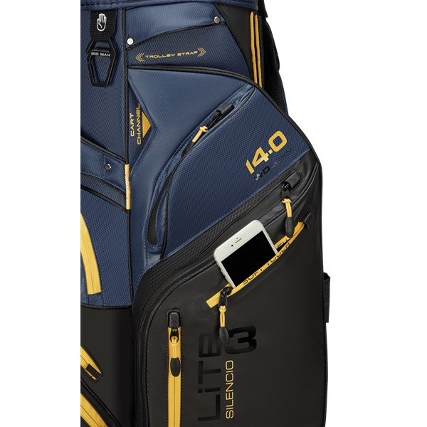 Big Max Dri Lite Silencio 3 Cartbag - Navy/Corn