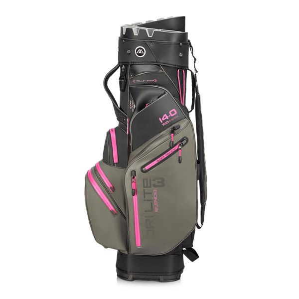 Big Max Dri Lite Silencio 3 Cartbag - Charcoal/Fuchsia