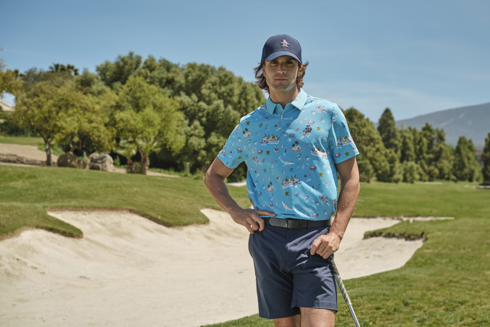 Original Penguin Mens Pete in the Boat Polo Shirt - Blue Grotto