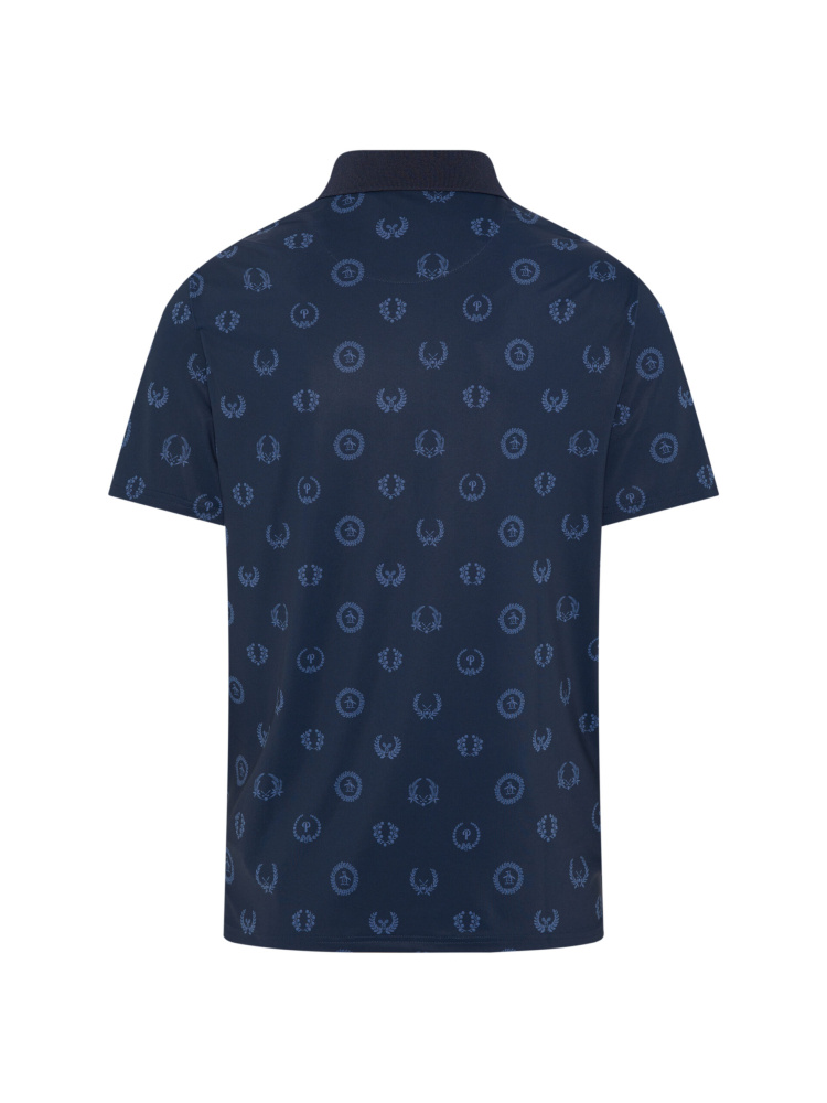 Original Penguin Mens Victory Crest Jaquard Polo - Black Iris