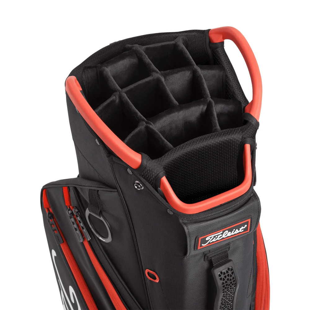 Titleist Cart 14 Bag 2022 - Black/Black/Red