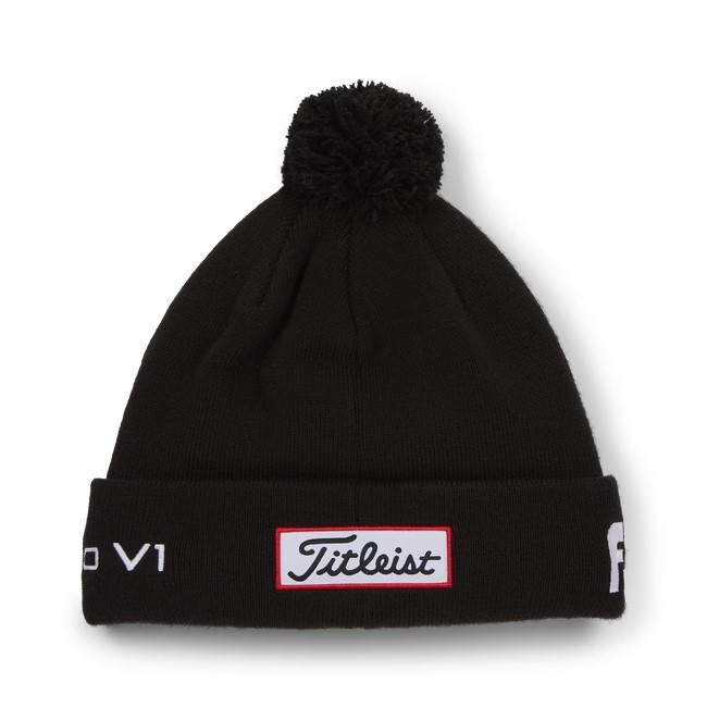 Titleist Tour Pom Pom Beanie - Black/White