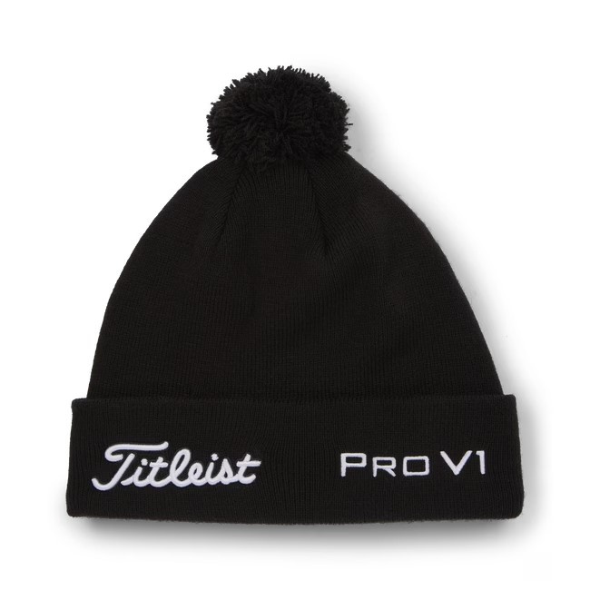 Titleist Tour Pom Pom Beanie - Black/White