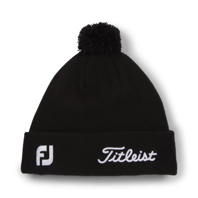 Titleist Tour Pom Pom Beanie - Black/White