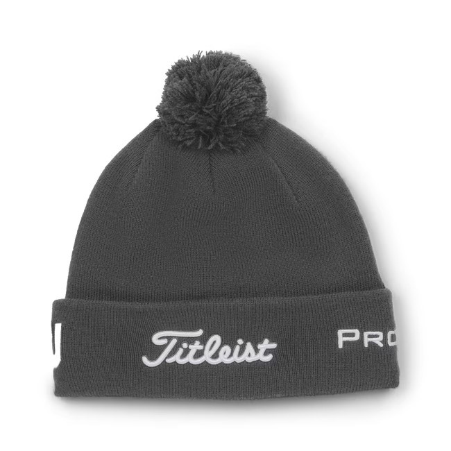 Titleist Tour Pom Pom Beanie - Charcoal/White